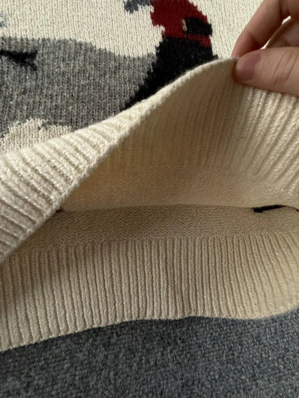 Ralph Lauren XL Hand Knit Tricote A La Main Turtleneck Sweater Graphic Winter